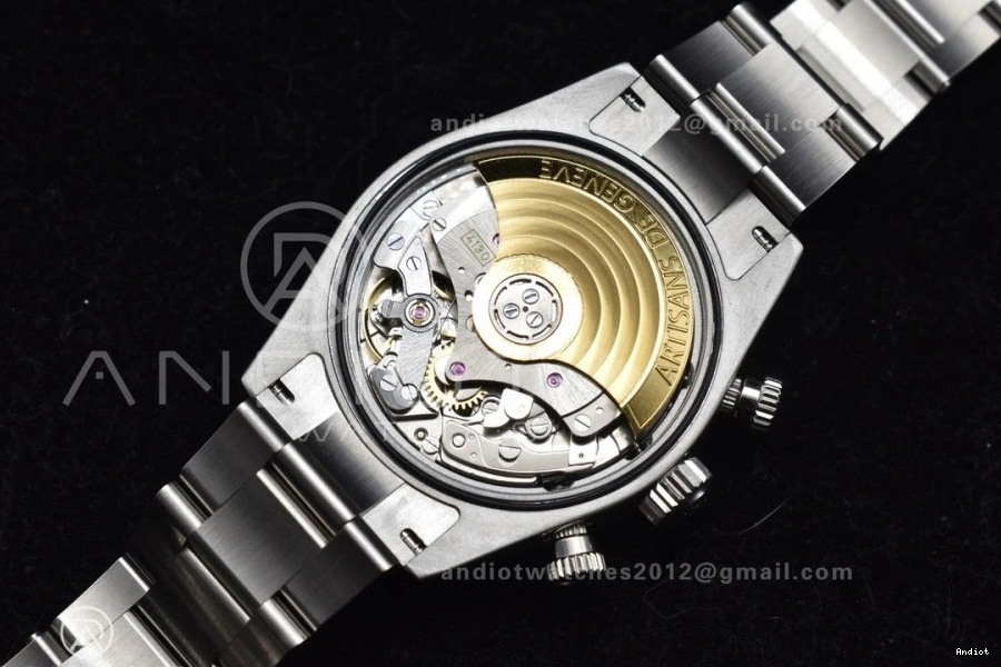 Black Daytona Bracelet A7750 on SS Best White Dial SS ADGF Edition 0405